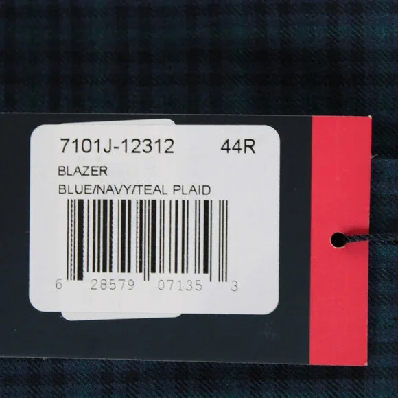 Cardinal of Canada NWT 100% Wool Sport Coat Size 44R US In Blues w/ Teal Plaid
